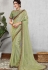 pista green silk georgette embroidered wedding saree 11411