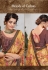 mustard silk georgette printed embroidered saree 11415