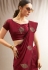 Maroon chanderi silk saree with blouse 94796