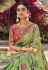 Green cotton jacquard saree with blouse 95785
