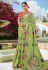 Green cotton jacquard saree with blouse 95785