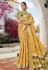 Yellow cotton jacquard festival wear saree 95790