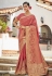 Pink cotton jacquard festival wear saree 95786
