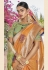 Orange cotton jacquard saree with blouse 95783