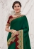 Green satin party wear saree 2613