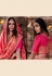 Pink banarasi silk saree with blouse 96644
