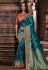 Blue banarasi silk festival wear saree 96647