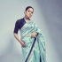 Bollywood Kangana Ranautt Inspired Ice blue silk saree