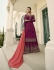 Wine color chinon Indian Palazzo wedding suit