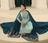 Seablue and teal green chinon Indian Palazzo wedding suit