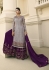 Lilac and purple chinon Indian Palazzo wedding suit