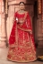 Red silk circular lehenga choli 3901