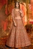 Peach organza circular lehenga choli 4702