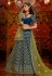 Blue raw silk circular lehenga choli 5179