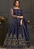 navy blue net embroidered long anarkali suit 4591