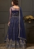 navy blue net embroidered long anarkali suit 4591