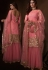 bright pink net embroidered sharara pakistani style suit 4203