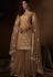 dark beige embroidered sharara pakistani style suit 4209