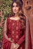 maroon jacquard embroidered palazzo suit 6702