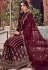 wine jacquard embroidered palazzo suit 6705