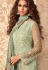 pastel green net embroidered straight trouser suit 36002