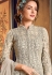 off white net embroidered wedding anarkali suit 4554a