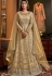 cream net embroidered floor length anarkali suit 6503