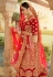 Red velvet circular lehenga choli 4305