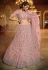 Pink net circular party wear lehenga choli 5406