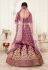 Purple embroidered velvet lehenga choli 16039