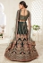 Green velvet sequence work lehenga choli 16045