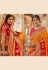 Orange silk saree with blouse 13327