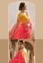 Pink silk saree with blouse 13334