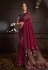 Maroon lycra sequins work saree 21204