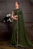 Green silk georgette sequins work party wear saree 21212