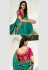 Teal banarasi silk saree with blouse 10091