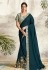 Teal satin festival wear saree 21010