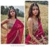 Bollywood model mirror work ruffle saree