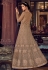 Beige net embroidered long anarkali suit 6801