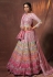 Pink georgette mirror work lehenga choli 6310