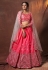 Pink art silk mirror work lehenga choli 6313