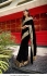 Bollywood model Black velvet sequins saree