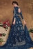 Blue net embroidered long anarkali suit 5105A