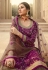 Purple jacquard silk embroidered kameez with palazzo 6702