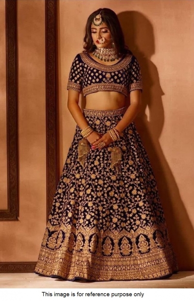 Bollywood Model black velvet lehenga choli