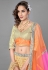 Yellow net mirror work lehenga choli 6810