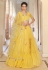 Yellow net frilled lehenga choli 1004