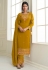 Mustard georgette pant style suit 8468