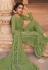 Green georgette palazzo suit 11003