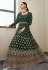 Green georgette embroidered abaya style anarkali suit 115